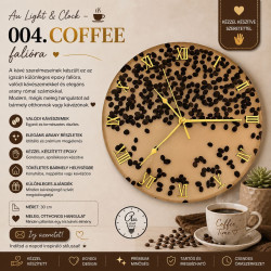 004. COFFEE valódi kávészemes epoxy falióra