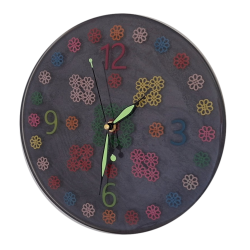 010. Gombvirág világító epoxy falióra – Au Light & Clock