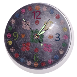 010. Gombvirág világító epoxy falióra – Au Light & Clock