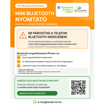 Mx8 (Mx6) Bluetooth nyomtató NAV ePénztárgép eNyugta apphoz